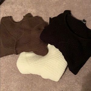 H&M Set of 2 Sweaters Brown/Green & Cream White